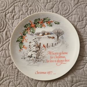 Winterscene Series III by Robert Laessig Commemorative plate 1977